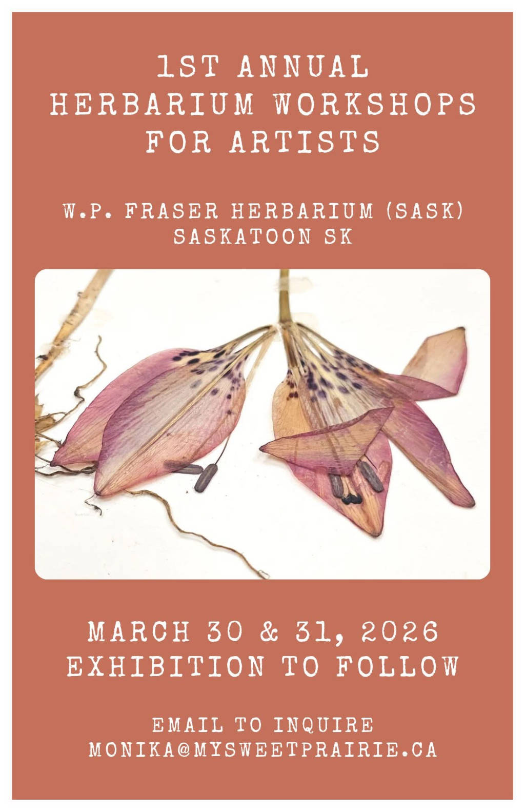 Artist workshop March 30 2026 fraser herbarium