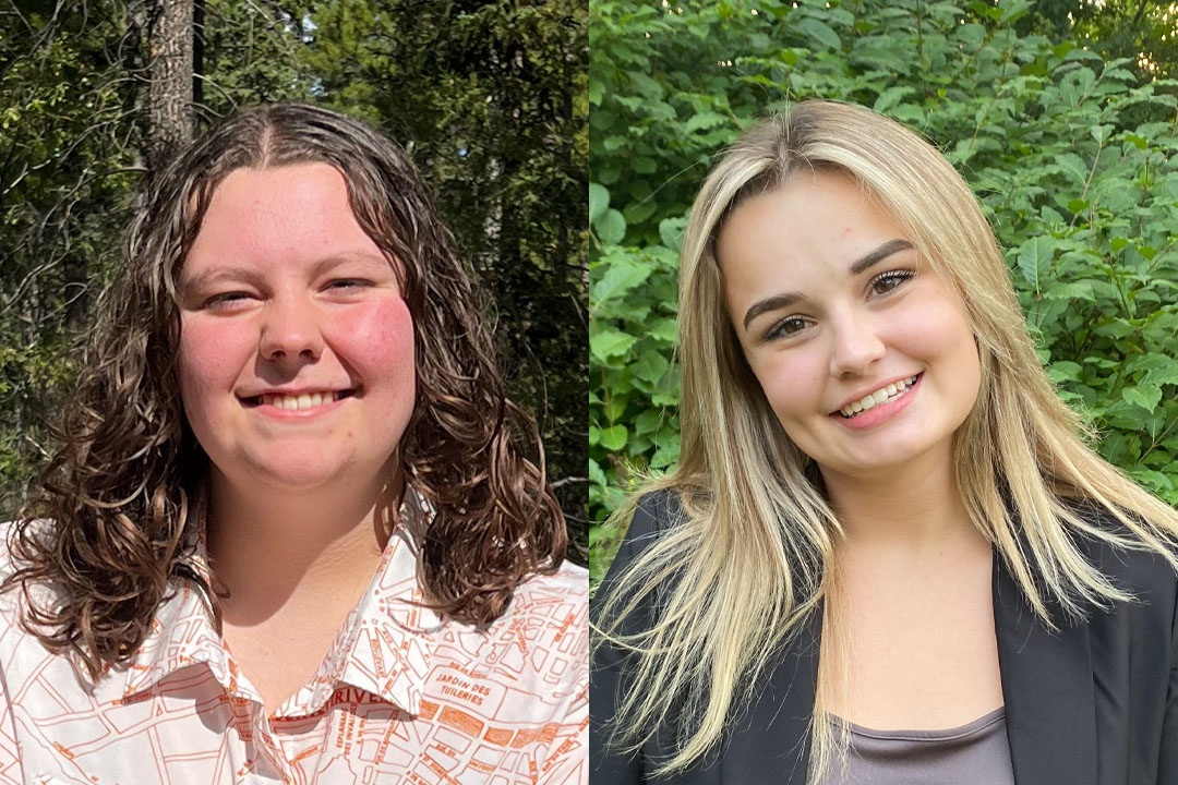 Rory April (left) and Talia Iwanchysko (right) have been named the University of Saskatchewan (USask) 2023 recipients of the prestigious Schulich Leadership Scholarship. (Photos: Submitted)