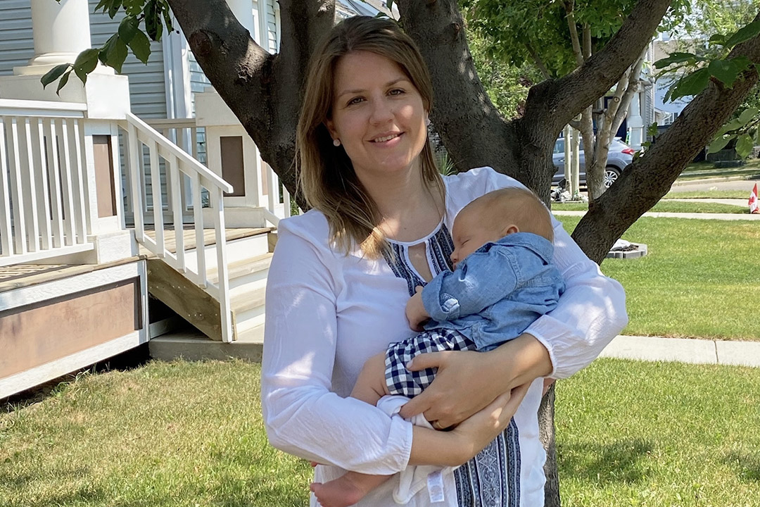 Bruna Franco welcomed son, Noah in May 2021. She is the first student to take advantage of the new graduate parental leave program in the College of Agriculture and Bioresources. (Photo: Submitted)