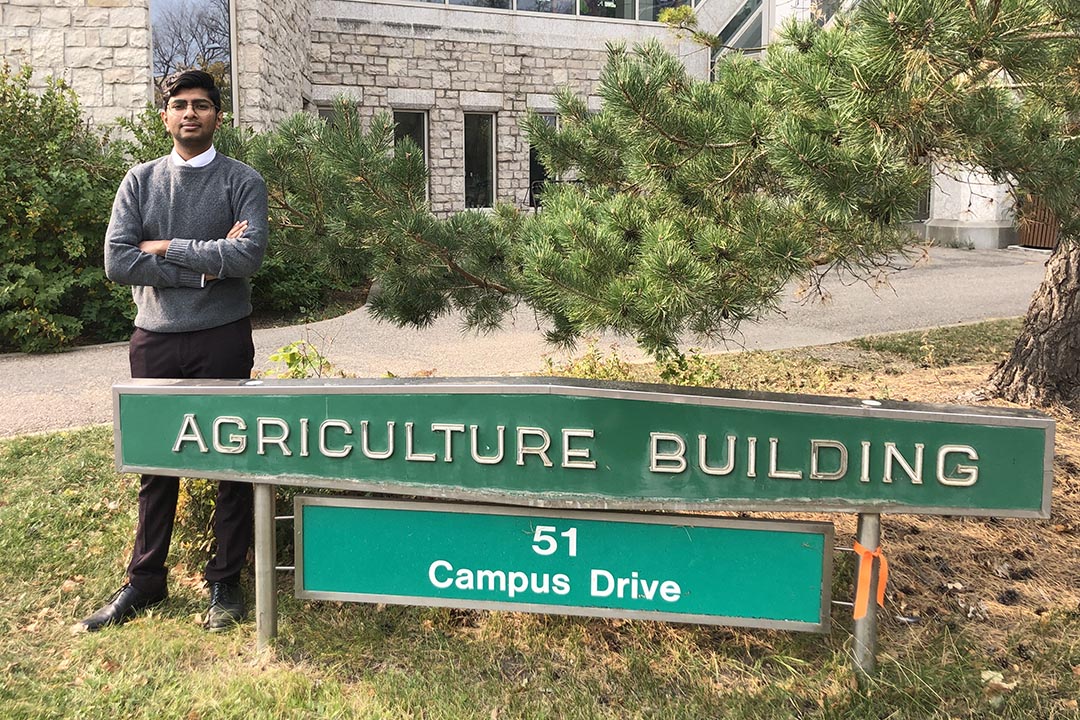 Jemin Mangukiya will celebrate officially graduating from the College of Agriculture and Bioresources next week. (Photo: Shubham Patel)