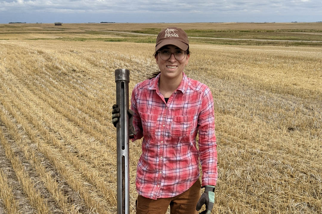 USask College of Agriculture and Bioresources PhD candidate Chantel Chizen’s project will inform current estimates of soil carbon levels in Saskatchewan wetlands. (Photo: Submitted)
