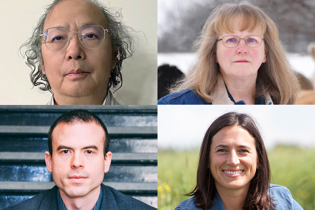 From left (clockwise): Dr. Wen Jun (Chris) Zhang (PhD), Dr. Cheryl Waldner (PhD, DVM), Dr. Kate Congreves (PhD) and Dr. Ben Hoy (PhD). (Photos: Submitted)